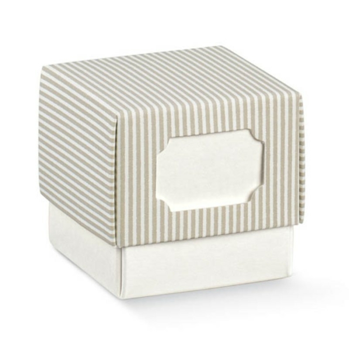 Scatolina Portaconfetti - Cubo Millerighe - Tortora