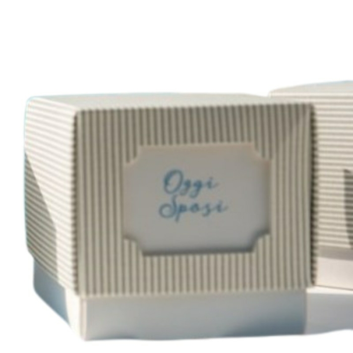 Scatolina Portaconfetti - Cubo Millerighe - Tortora - immagine 2
