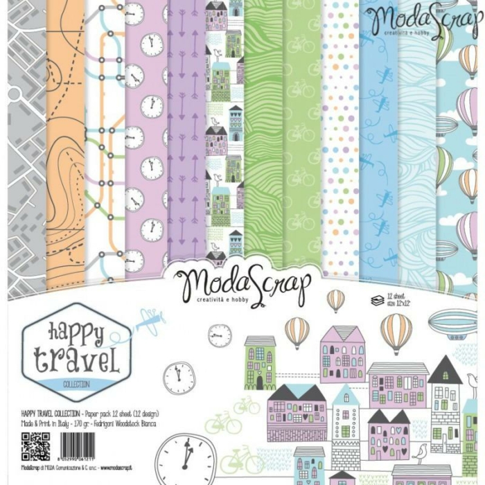 Paper Pack – Happy Travel – 12×12″