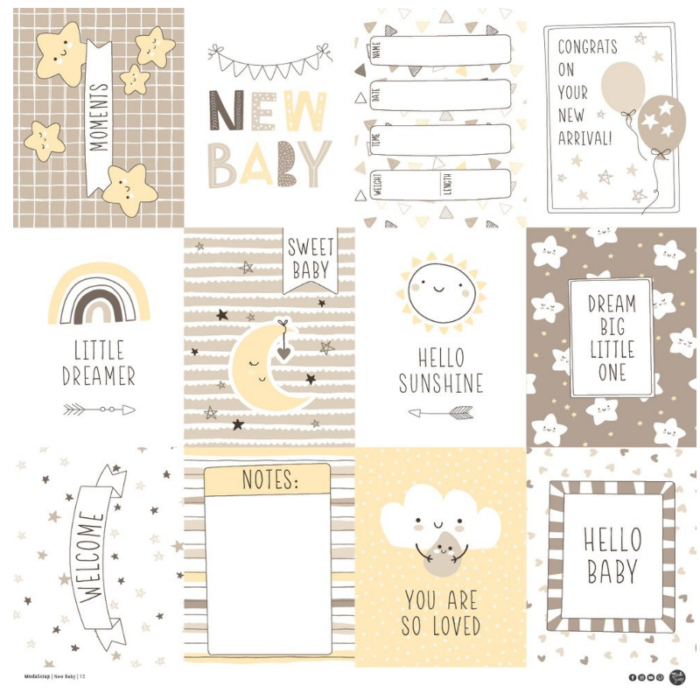 Paper Pack – New Baby – 12×12″ - immagine 3
