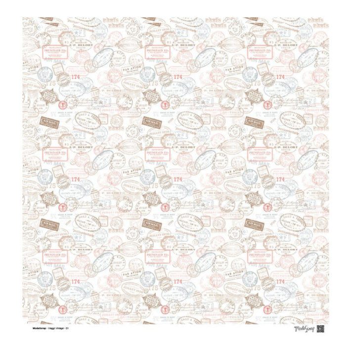 Fogli Singoli  - Viaggi Vintage 01 - 12"x12"