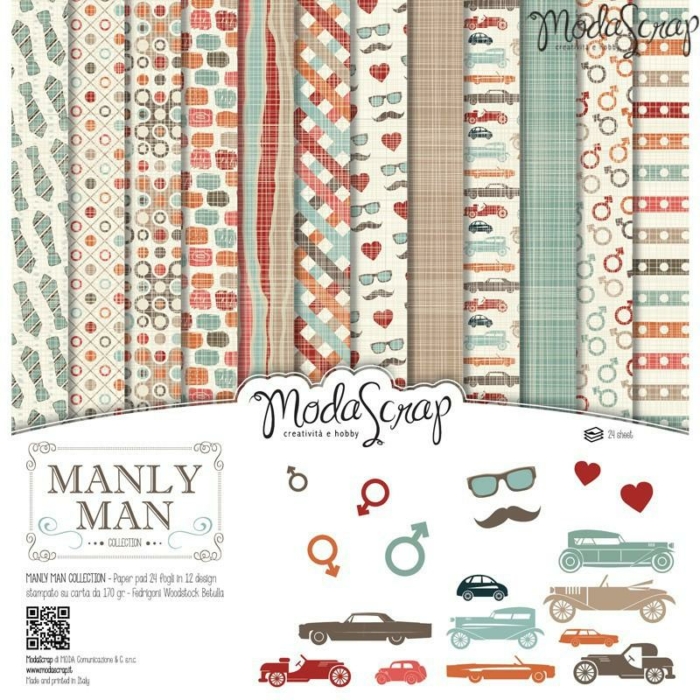 Paper Pack – Manly Man – 12×12″